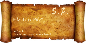 Sáhin Pál névjegykártya